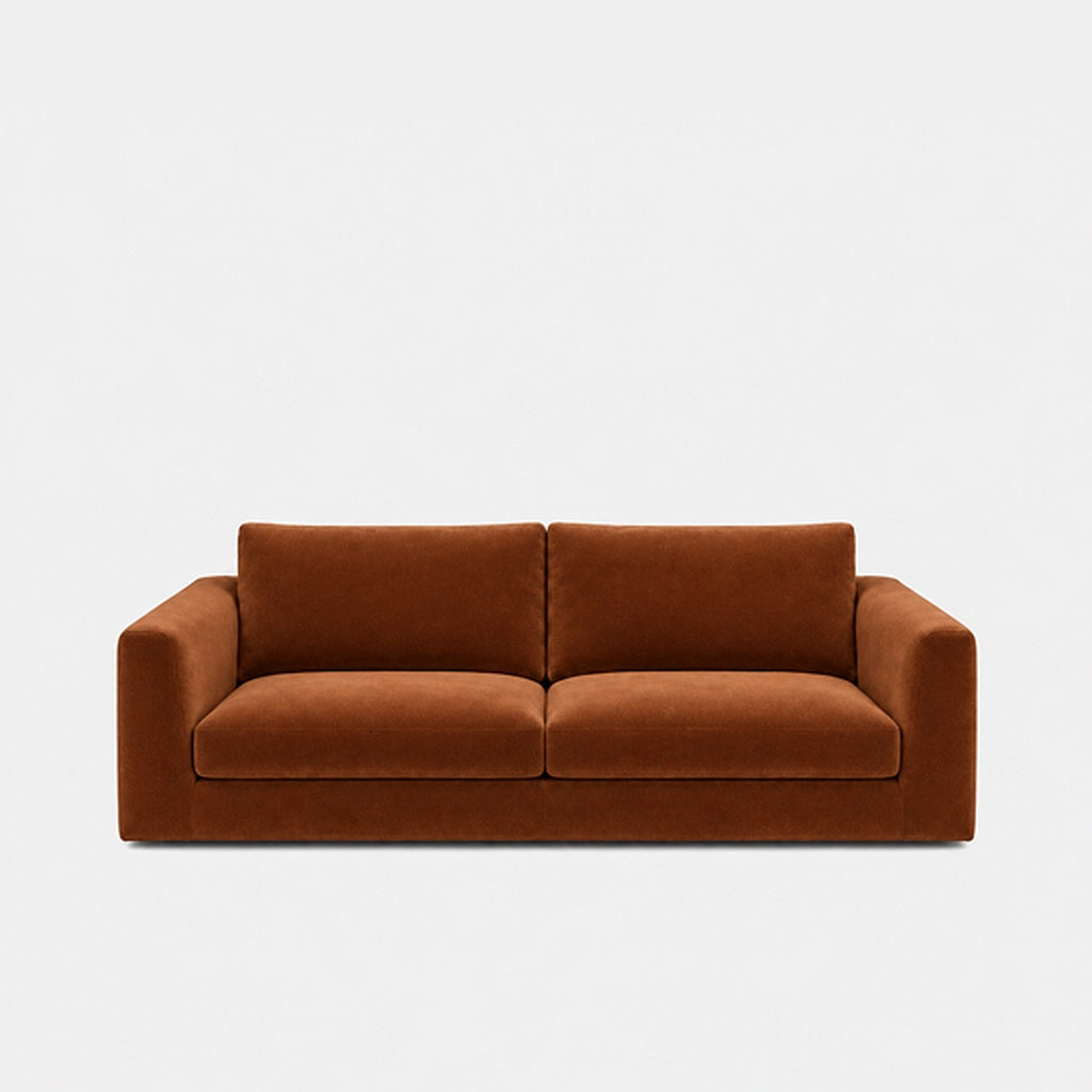 Katrine 2-seater fabric sofa in Meg Caramel