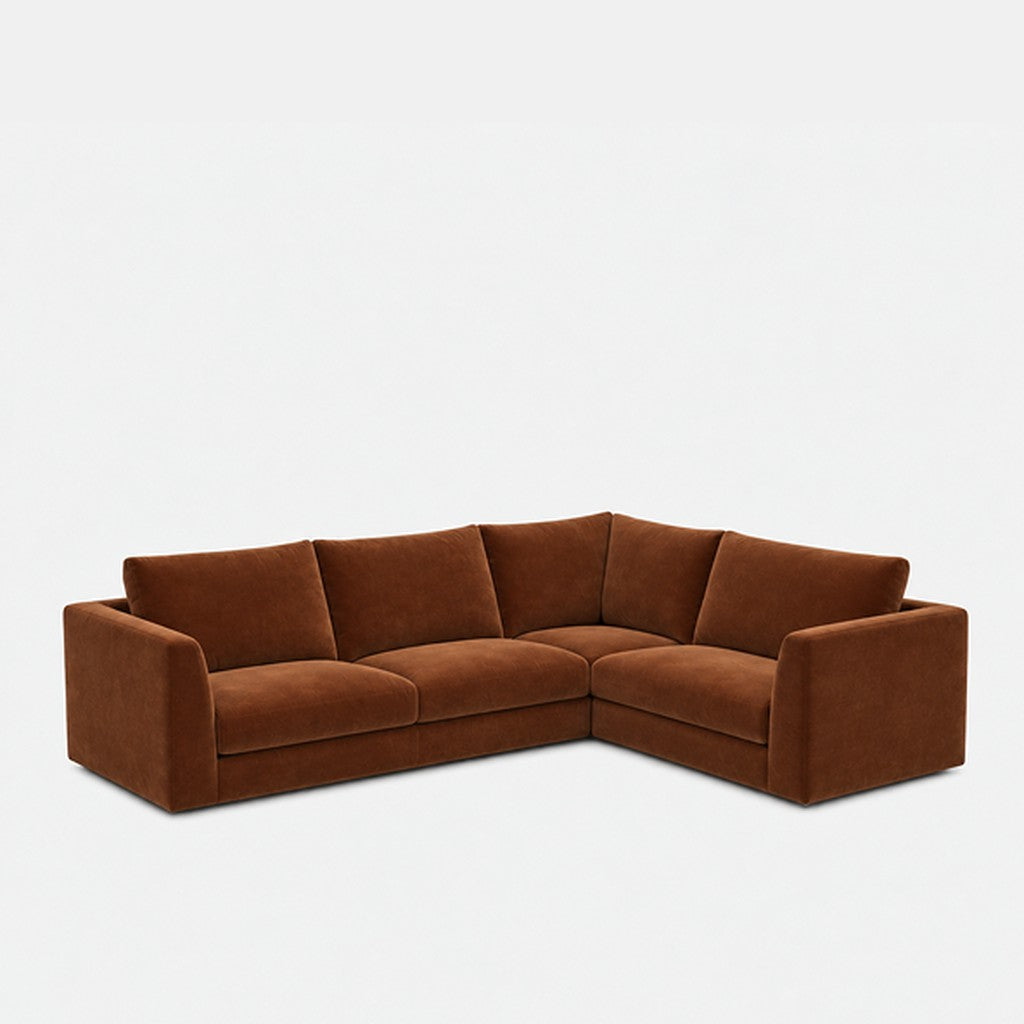 Katrine modular corner sofa fabric L-shape – Meg Caramel
