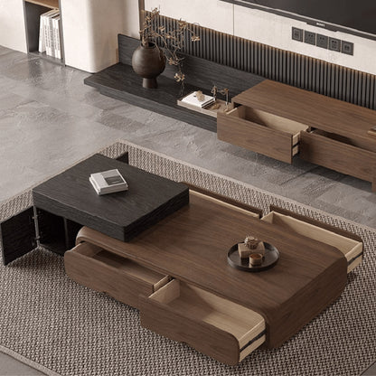 Mid-Century Wooden Coffee Table Set