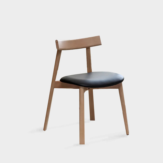 Mikkel Solid Wood Leather Dining Chair