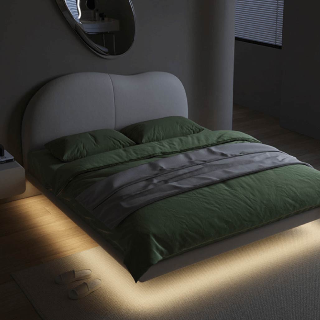 Thyr Modern Leather Floating Bed
