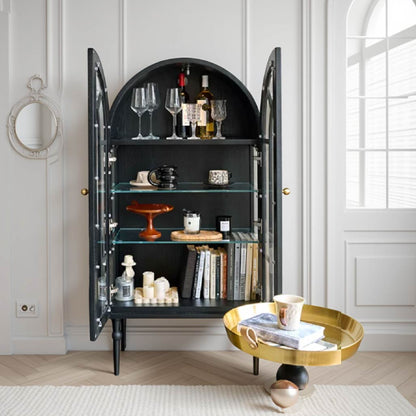 French Retro Wood Arched Cabinet