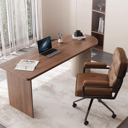 Solid Wood Saddle Leather Desk