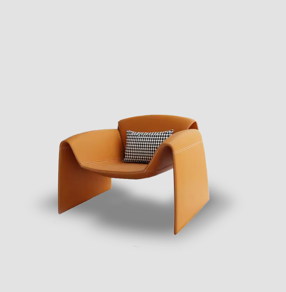 Orange M-Shaped Designer Chair