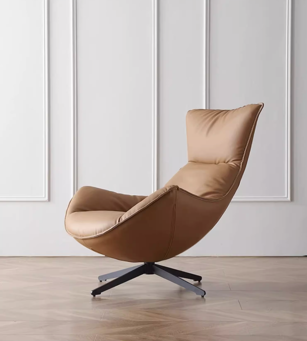  Brown Leather Swivel Chair