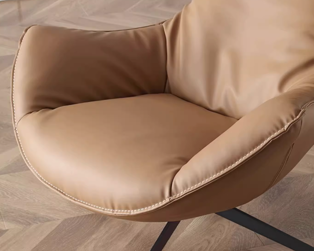  Brown Leather Swivel Chair