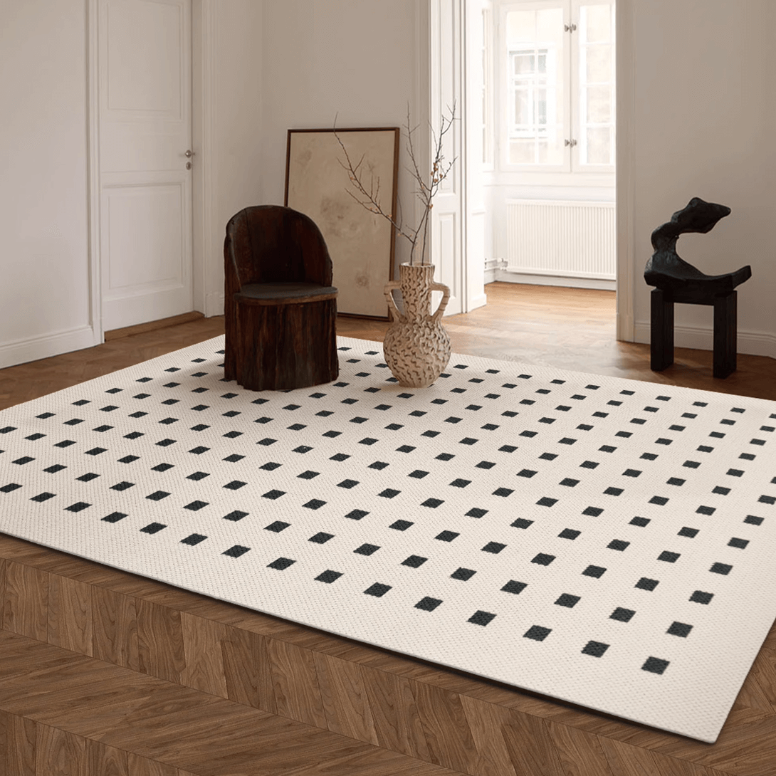 Wool Square Pattern Rug