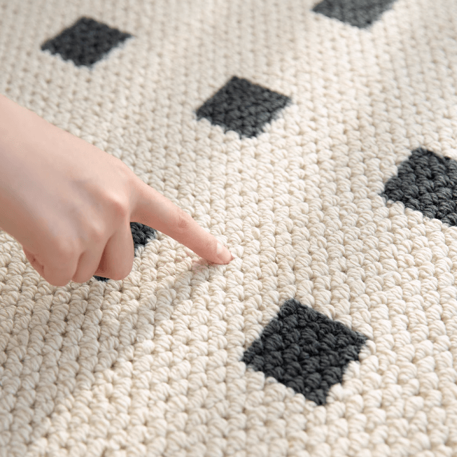 Wool Square Pattern Rug