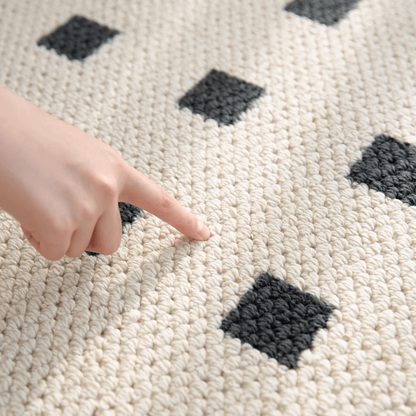 Wool Square Pattern Rug