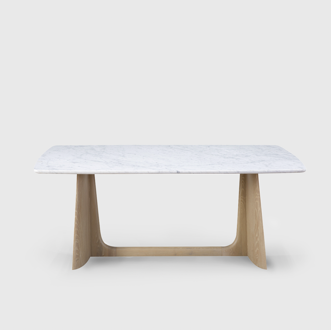 White Oak Dining Table with Marble