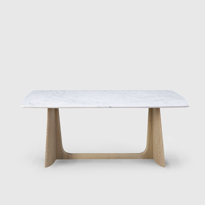 White Oak Dining Table with Marble