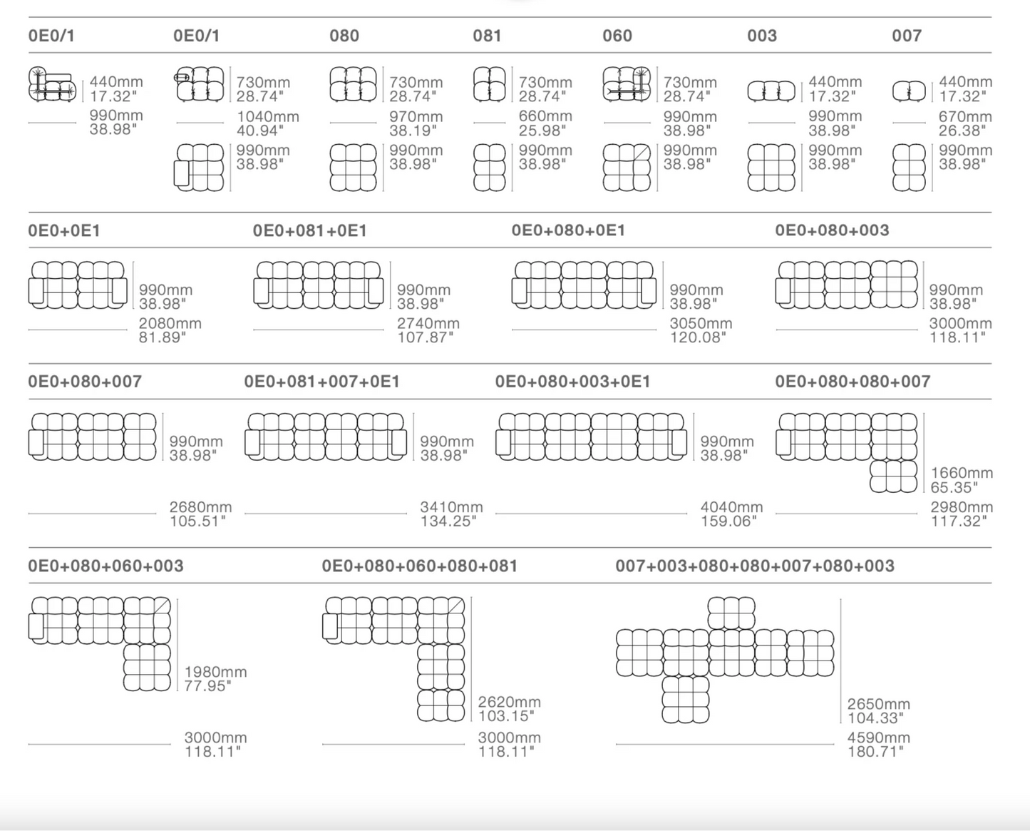 Olaf Nordic Marshmallow Modular Sofa