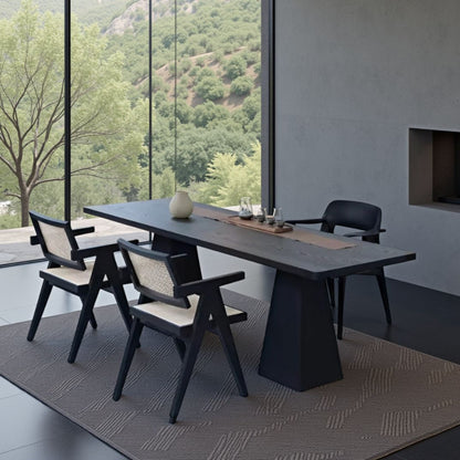 Wabi-Sabi Style Pine Wood Dining Table