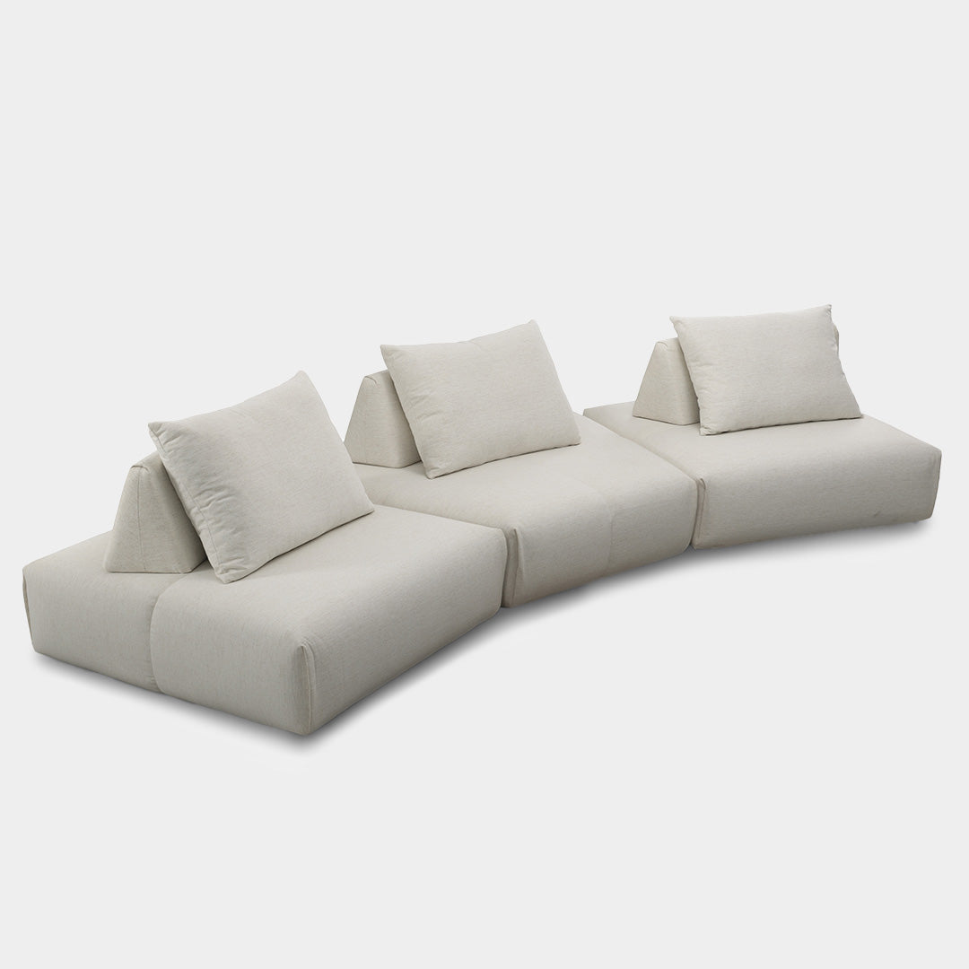 Modular Stationary Sectional Sofa Perfomance Linen
