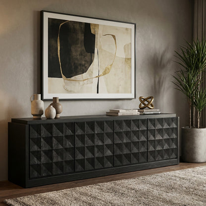Svartr Black Geometric Sideboard
