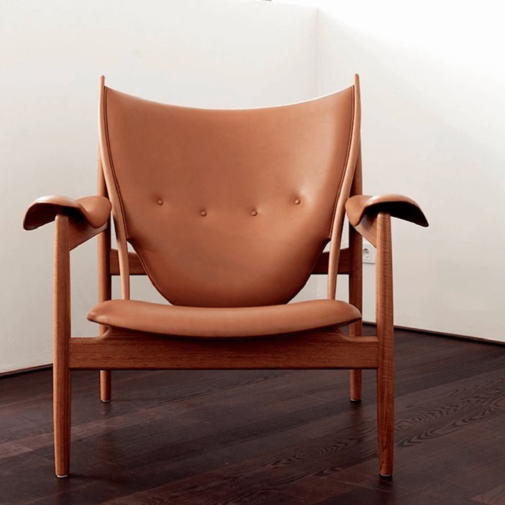 Solid Wood Leather Chair