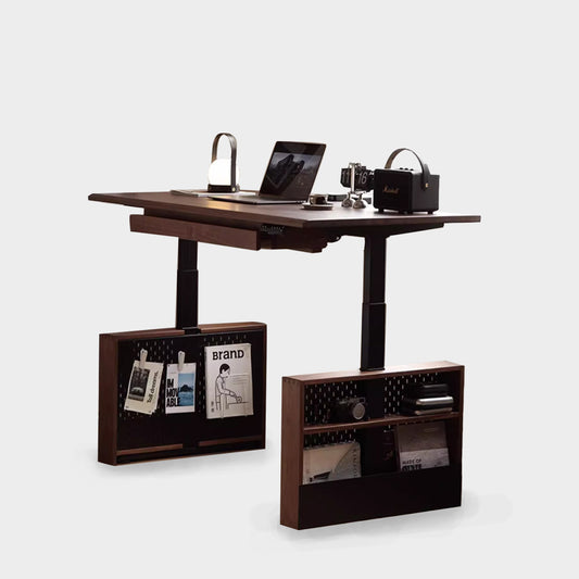 Thorsten Black Walnut Solid Wood Electric Standing Desk