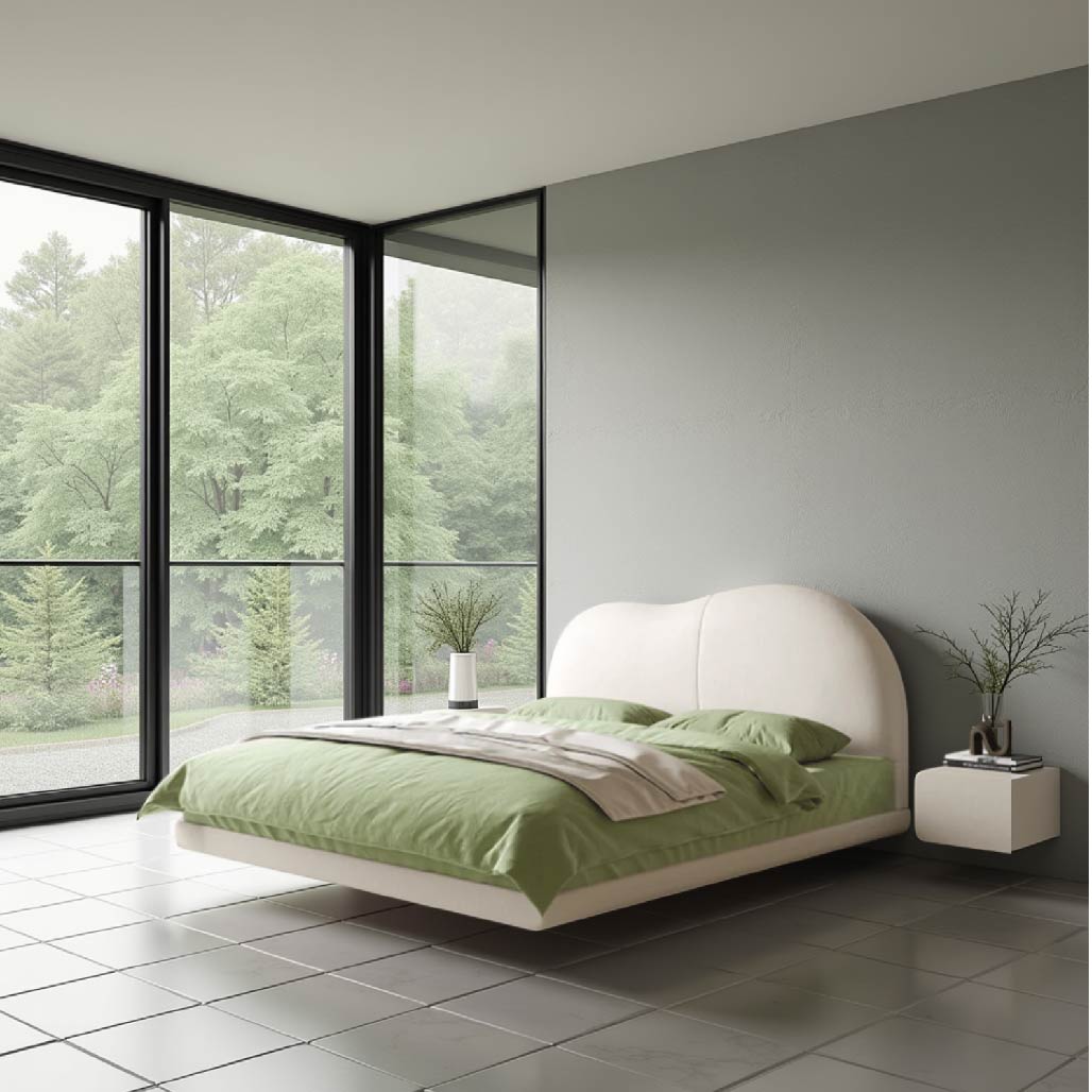 Thyr Modern Leather Floating Bed