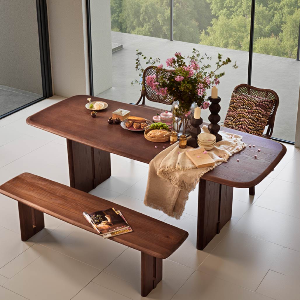 Tove Solid Wood Walunut Dining Table Set