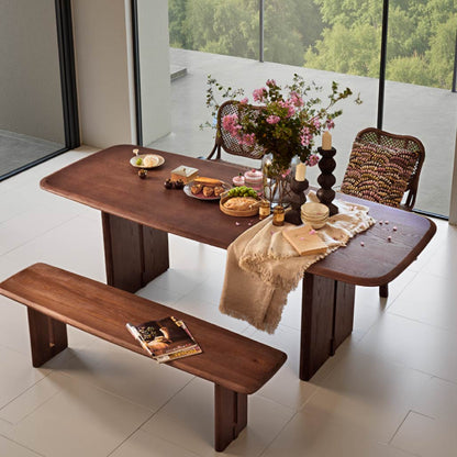 Tove Solid Wood Walunut Dining Table Set