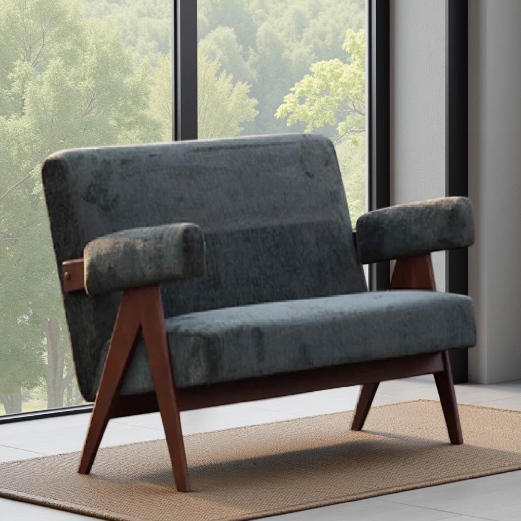 Green Double Retro Armrest Lounge Chair