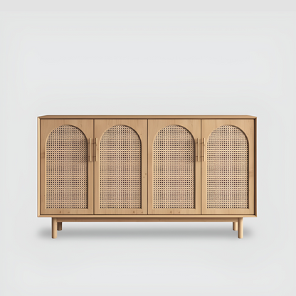 Solid Wood Rattan Cabinet