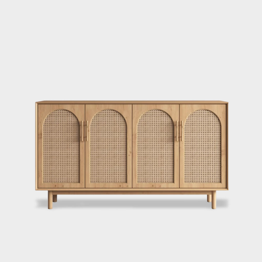 Solid Wood Rattan Cabinet