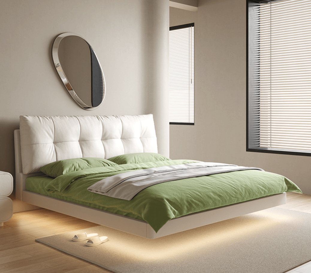 Leather Floating Bed