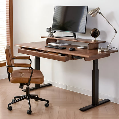 Black Walnut Solid Wood Electric Desk