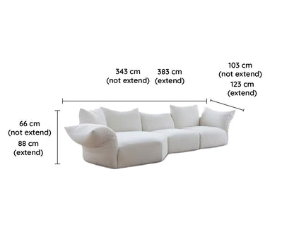Cream Style Petal Modular Sofa Dimension