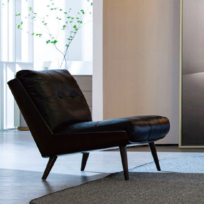 Black Leather Lounge Chair