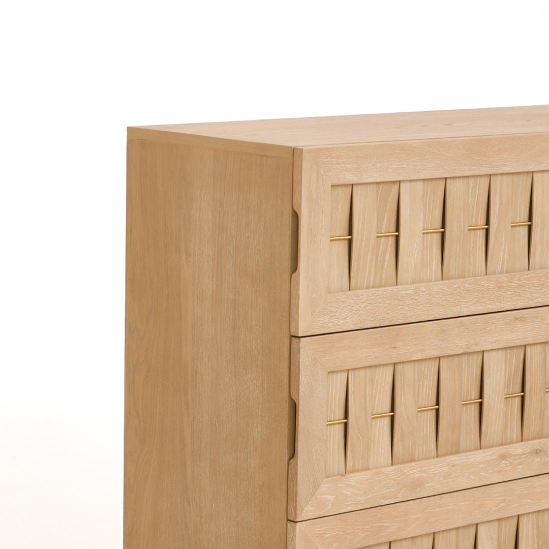 Vev 3-Drawer Chest with Gold Accents