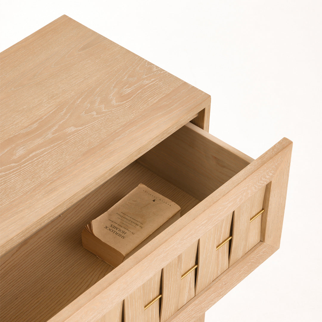 Vev 3-Drawer Chest with Gold Accents