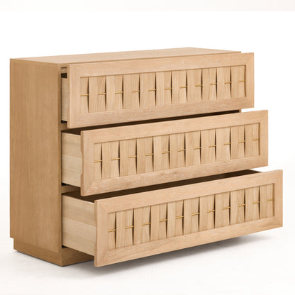 Vev 3-Drawer Chest with Gold Accents