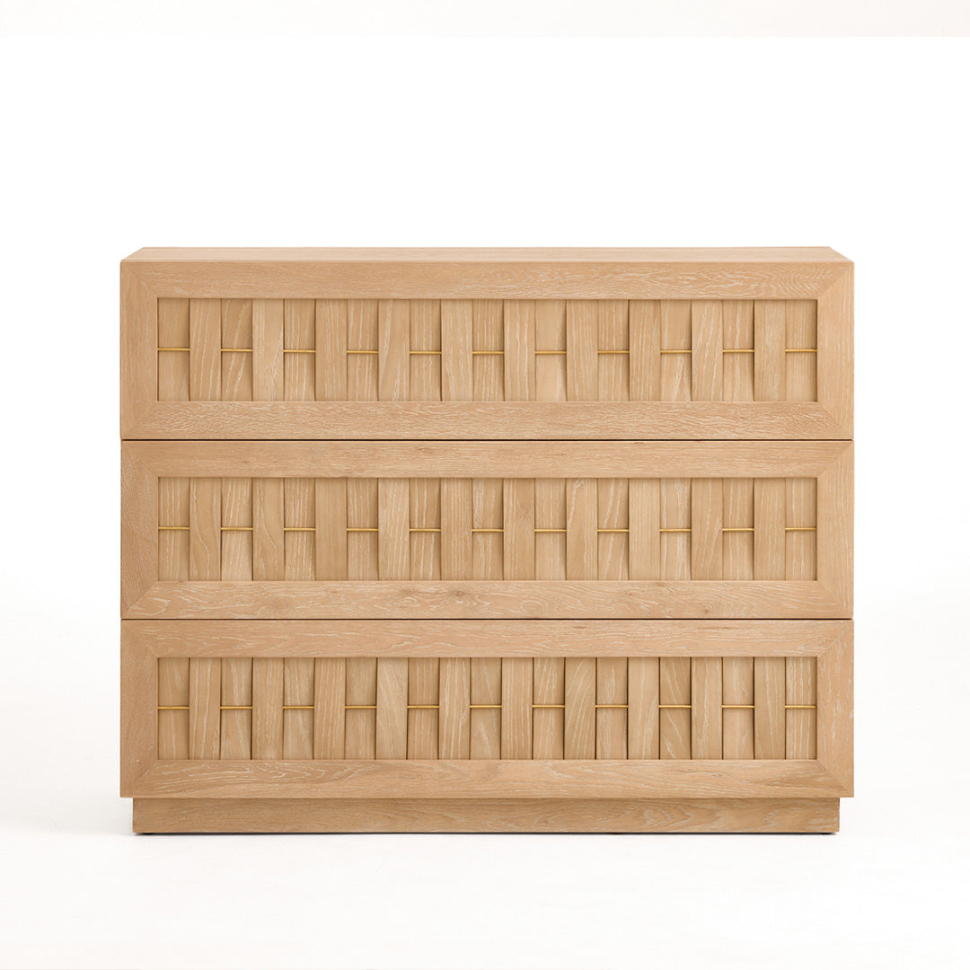 Vev 3-Drawer Chest with Gold Accents