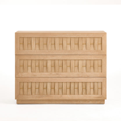 Vev 3-Drawer Chest with Gold Accents