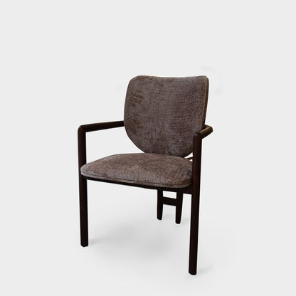 Lund Ash Wood Walnut Chenille Armchair