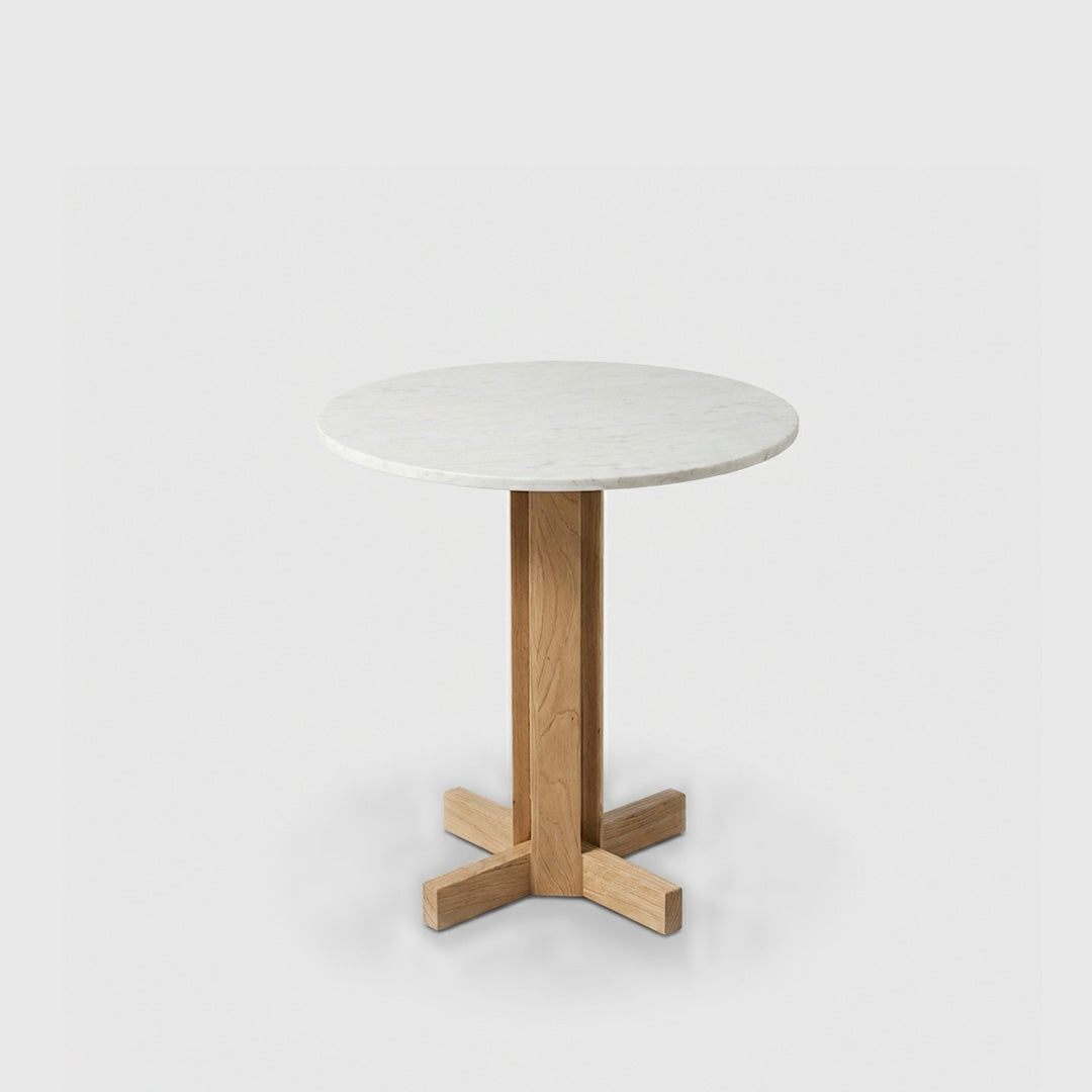 Round Cocktail Table with wood base