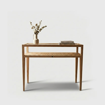 Sungkai Wood Glass Console Table