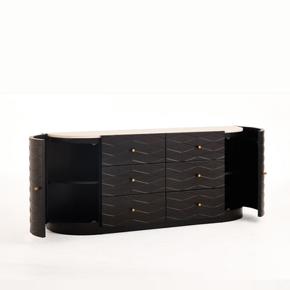 NoirCurve Concrete & Pine Sideboard