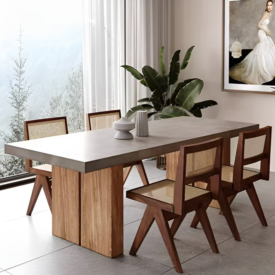 Nordic Wabi-Sabi Style Retro Dining Table Set