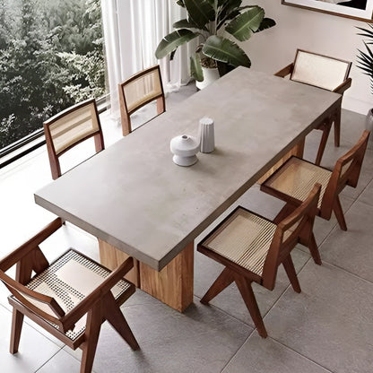 Nordic Wabi-Sabi Style Retro Dining Table Set