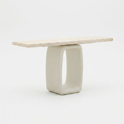Cement & Travertine Console Table
