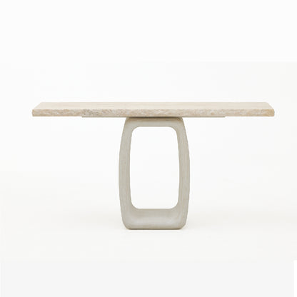 Cement & Travertine Console Table
