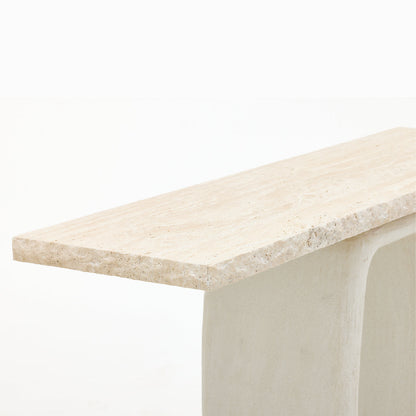 Cement & Travertine Console Table