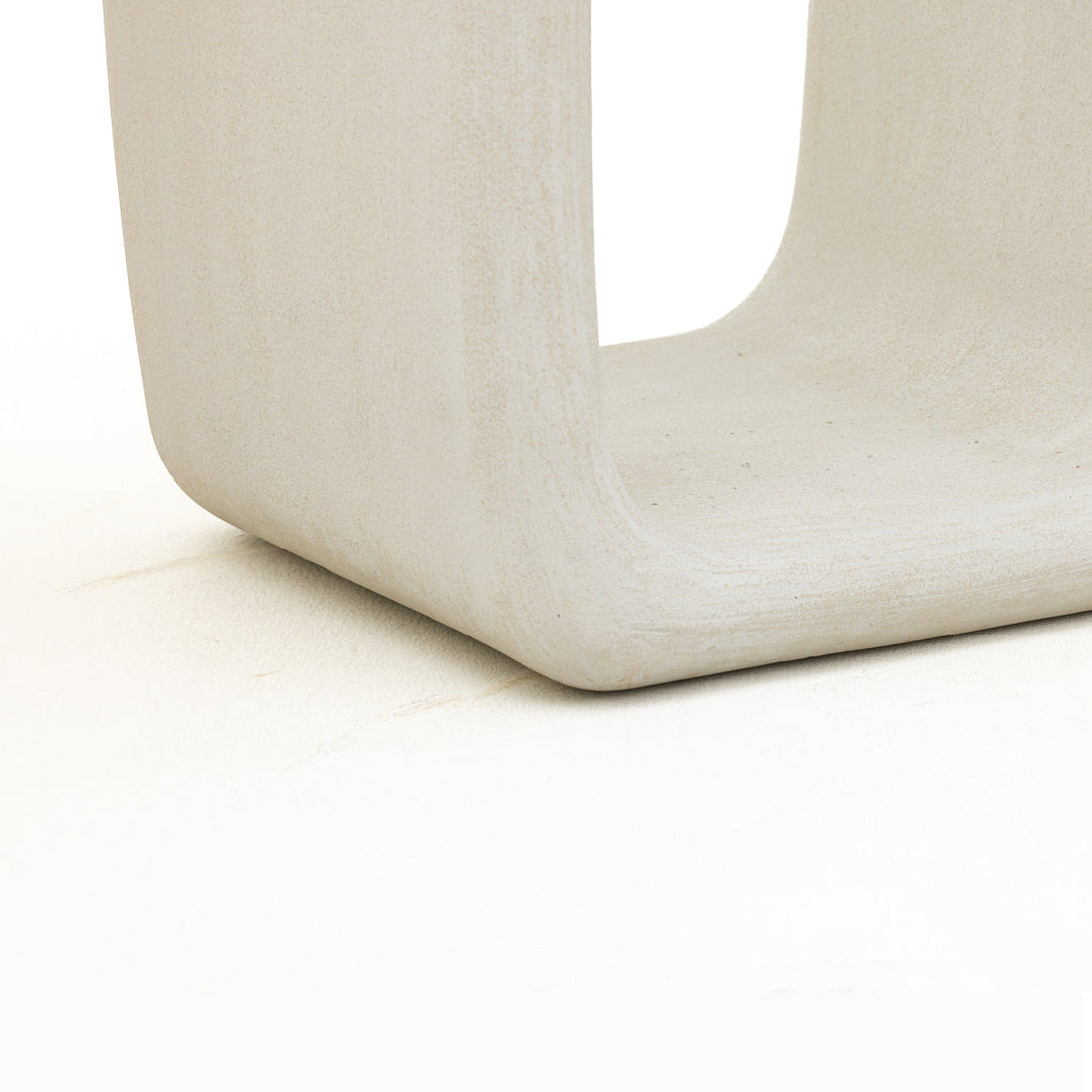 Cement & Travertine Console Table