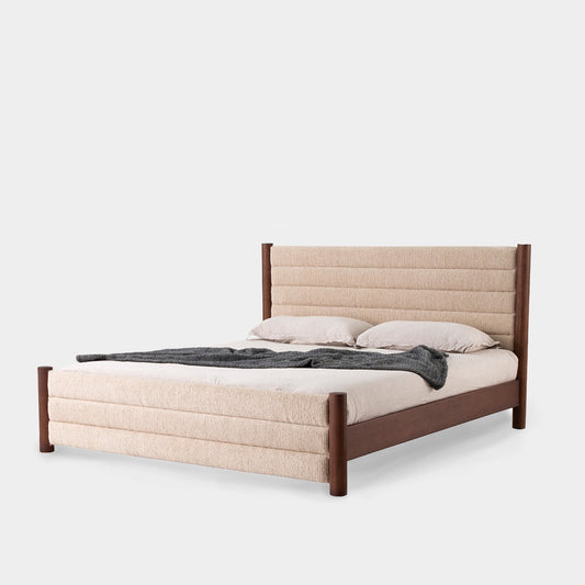 Linen-Blend Platform Bed