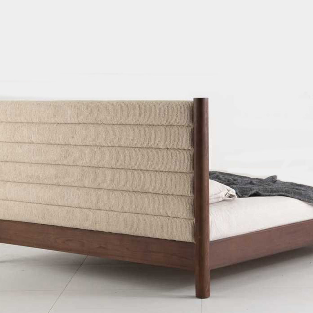 Linen-Blend Platform Bed