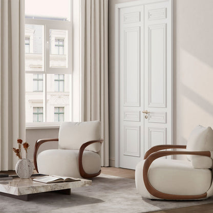 Yrsa Lounge Chair with Curved Wooden Arms