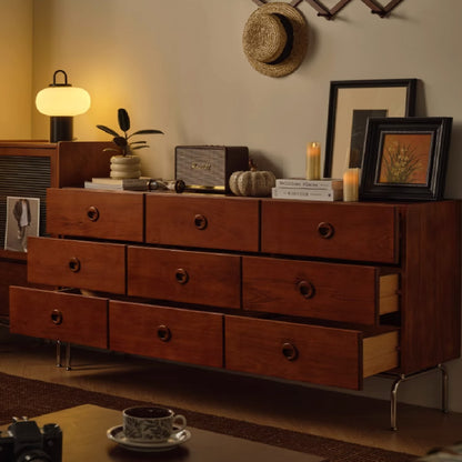 Retro Multi Drawers Solid Wood Cabinet